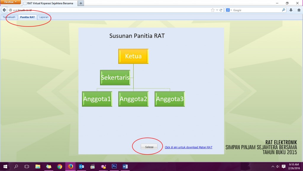 STRUKTUR Koperasi Simpan Pinjam Sejahtera Bersama